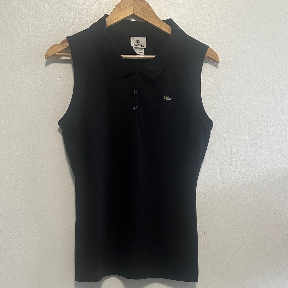 Lacoste Women's Black Sleeveless Tank Top